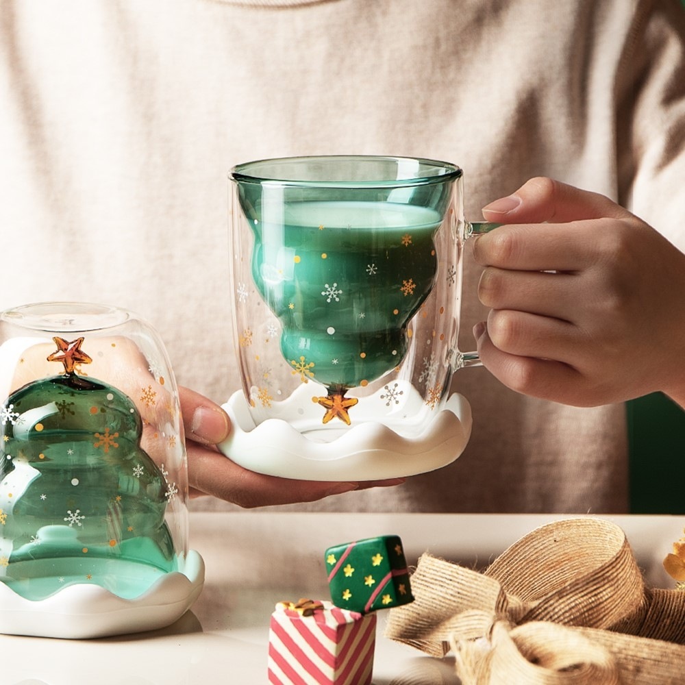 Espresso Shot Glass - Christmas Tree Cup Transparent Double Heat